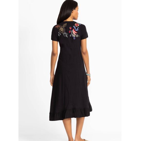 NEW Johnny Was Asymmetric Ruffle Flounce Midi Dress, Size XXL - Picture 4 of 10